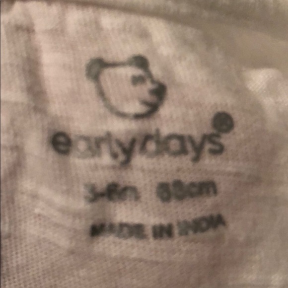 Baby Girl White Top with Navy Blue Stripes - Picture 3 of 4